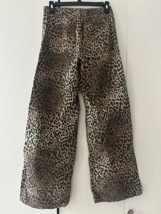 Leopard Print Wide Leg Pants - Brown & Black - Picture 2 of 2
